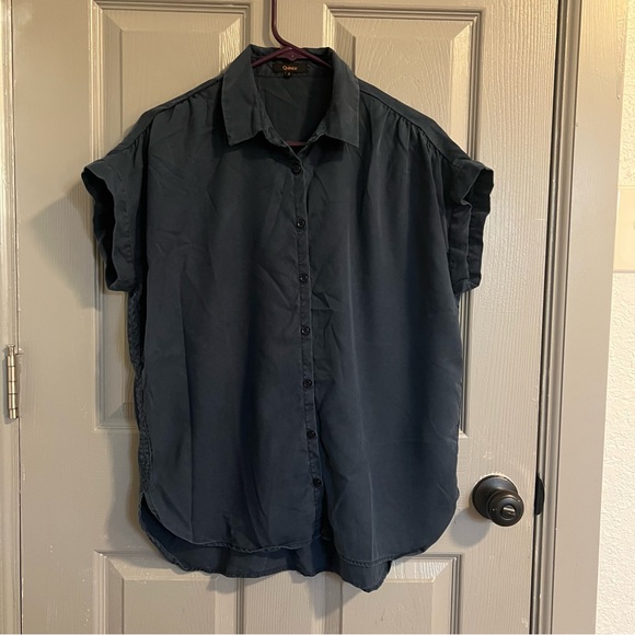 Quince Tops - Quince Dark Blue Casual Button Down Shirt